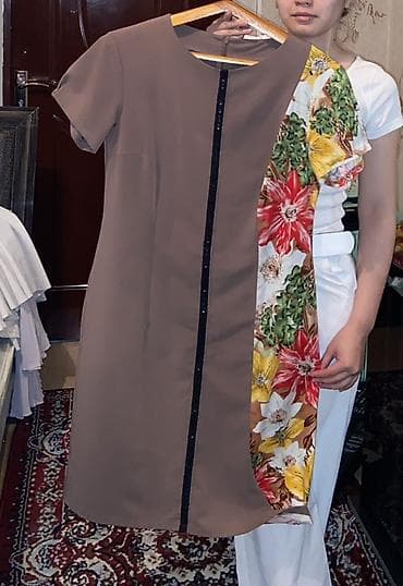 Повседневное платье, Прямое, S, M