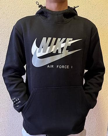 одежда акацуки: Мужское худи с капюшоном Nike Air Force I - Модели: черное с — 3