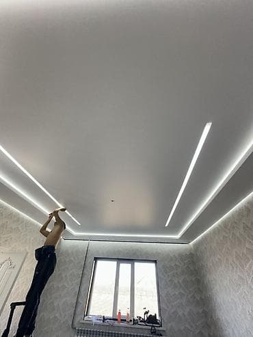 спринтер линия: Натяжной потолок Матовое Монтаж — 2