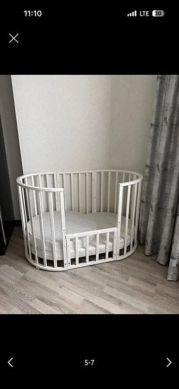 7в1: Детская кровать трансформер, Б/у, Другой тип, цвет - Белый — 1