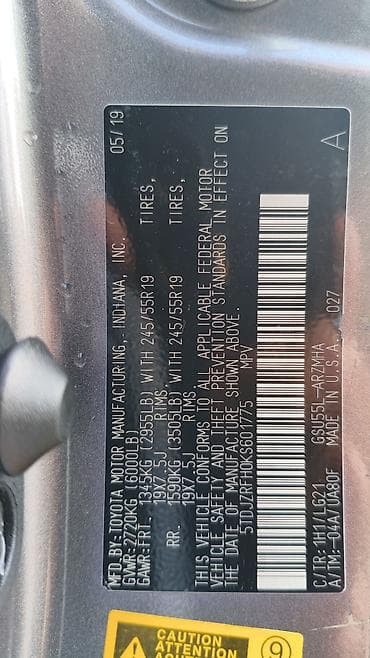 5: Toyota Highlander: 2019 г., 3.5 л, Автомат, Бензин, Кроссовер — 5