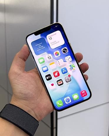 IPhone 12 Pro Max, Б/у, 128 ГБ, Matte Gold, Защитное стекло, Чехол, В рассрочку, 91 % — 2