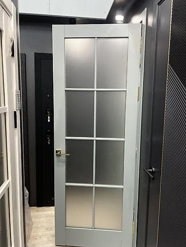 solutions elementary: Двери для домов и квартир, Деревянная, Одностворчатая, Со стеклом, цвет - Серый — 2