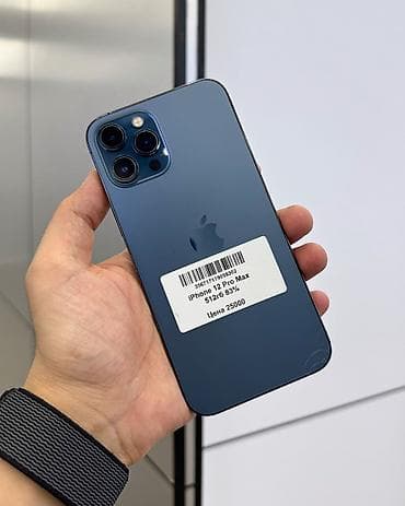 iphone 70: IPhone 12 Pro Max, Б/у, 512 ГБ, Pacific Blue, Защитное стекло, Чехол, В рассрочку, 83 % — 1