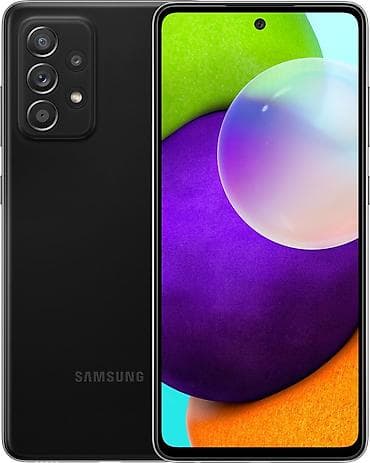 Samsung Galaxy A52, Б/у, 128 ГБ, цвет - Черный, 2 SIM