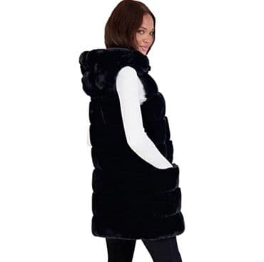 tech fleese: VIA SPIGA. Рифленый жилет с капюшоном из искусственного меха.Вставки — 3