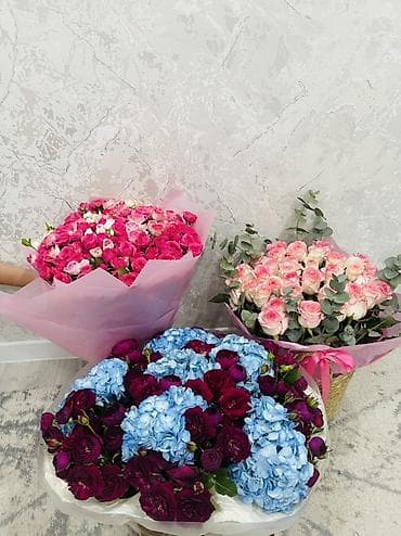 под цветники для комнаты: Авторские букеты из свежих цветов - Пышные монобукеты и смешанные — 4