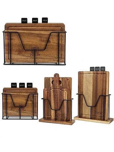 сортир: 🔥Набор разделочных досок из натурального дерева с подставкой и — 1