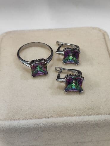 набор пандора: Серебряный Комплект с камнями Мистик Серебро 925 пробы Размеры — 11