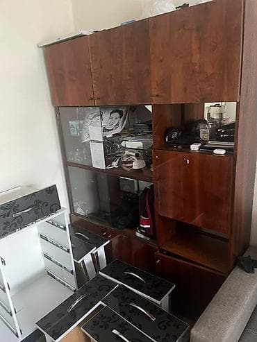 тихий уголок: Спальный гарнитур, Двуспальная кровать, ДСП, Самовывоз, цвет - Коричневый — 6