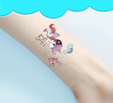 шайлушай из бумаги: Детская тату -наклейка (переводка) Единорог, временная, водостойкая — 2