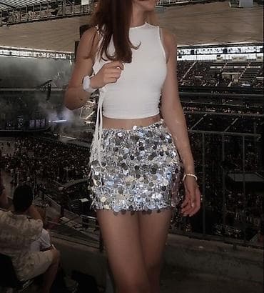 Личные вещи: Юбка, Мини, По талии, С пайетками — 3