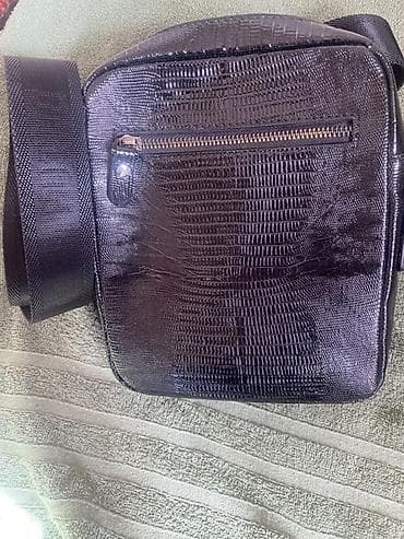 samsung m52: Мужская сумка через плечо (кросс-боди) - Материал: черная экокожа с — 3