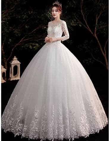 свадебное платье новое: Свадебное платье, L, С корсетом, Фатин, Пышное, Стразы, Новый — 4