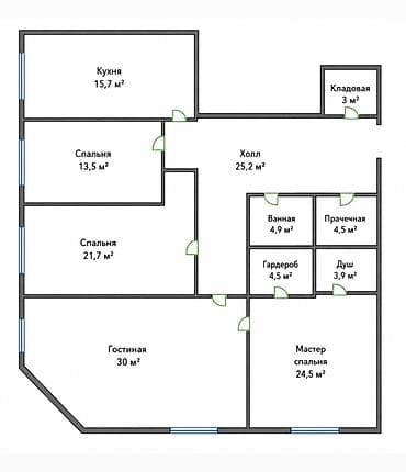 binar: 4 комнаты, 140 м², Элитка, 12 этаж, Дизайнерский ремонт — 10