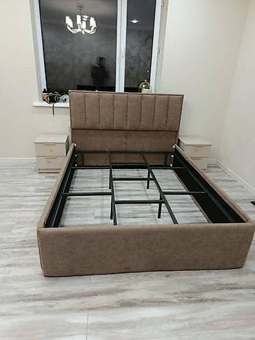 casa bella: Спальный гарнитур, Новый, Двуспальная кровать, Кыргызстан, МДФ, Бесплатная доставка, цвет - Бежевый — 3