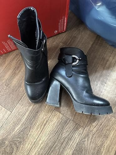 Сапоги: Женские ботильоны Puller - Цвет: черный - Материал верха: кожа — 1