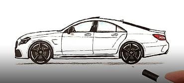 журналы автомобильные: Авторские скетчи автомобилей — набор иллюстраций - Ручная графика — 6