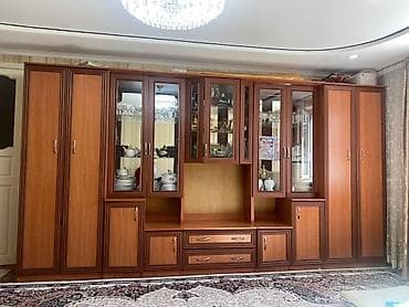 Стенка-шкаф, Тип стенки-шкафа: Модульная, Для зала, Б/у, Особенности: С отделением под телевизор