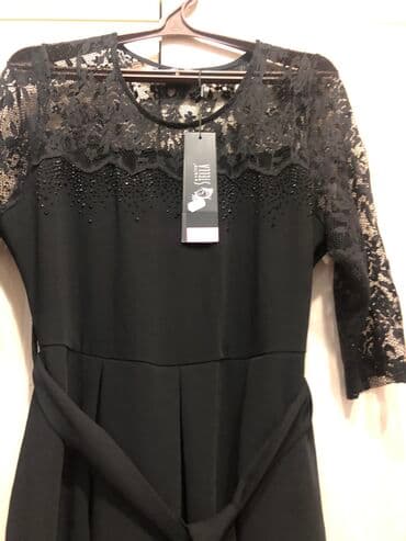стильные модные платья больших размеров: Абсолютно новое очень красивое черное платье, Турция. 48-50 размер — 3