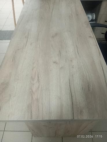 Офисный стол, Нерегулируемый, цвет - Серый, Прямоугольный, ЛДСП