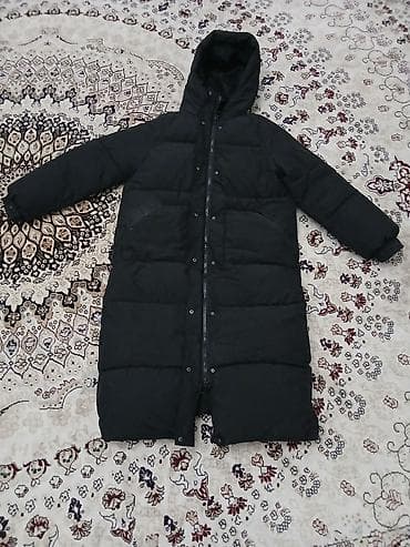 курты: Продам женский длинный пуховик (БУ). Размер: L- XL длина ниже — 1