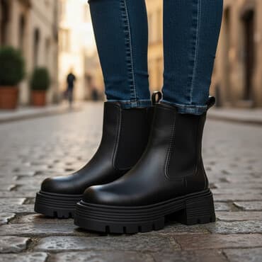 Ботинки-челси натуральная Кожа на массивной подошве размер не подошло