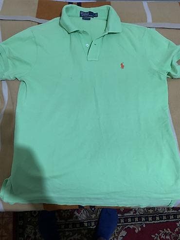 Футболки: Мужская футболка, L, Polo Ralph Lauren, Б/у, цвет - Зеленый, Самовывоз — 1