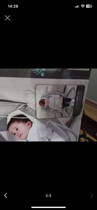 стульчик для новорожденных 3 в 1: Люлька, Колдонулган, Бешик, Металл, түсү - Боз, Өзү алып кетүү — 2