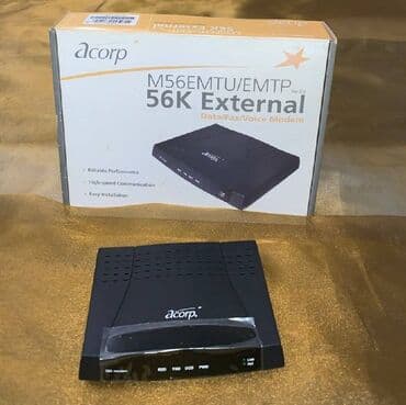 Modem Acorp 56K V92 Ext. Модем ACORP 56000 в полной комплектации at lalafo.kg Modem Acorp 56K V92 Ext. Модем ACORP 56000 в полной комплектации