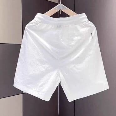 белые шорты с завышенной талией: Эркектердин шортасы, XL, Жаңы, түсү - Ак, Акысыз жеткирүү — 1