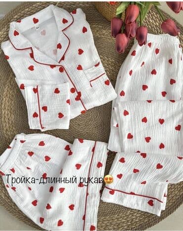 пижама для кормящих: Ваши любимые-МУСЛИНОВЫЕ🤍 M L XL(рукава длинные) 🍒легкие 🍒дышащие — 13