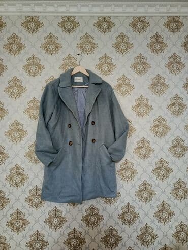 женские махровые халаты больших размеров: Пальто, Осень-весна, По колено, Двубортная модель, L — 1