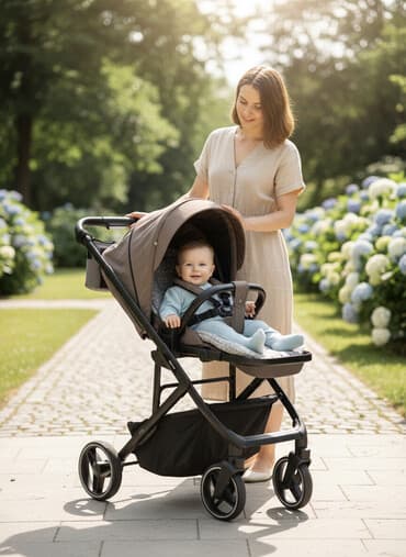 Коляска, цвет - Коричневый