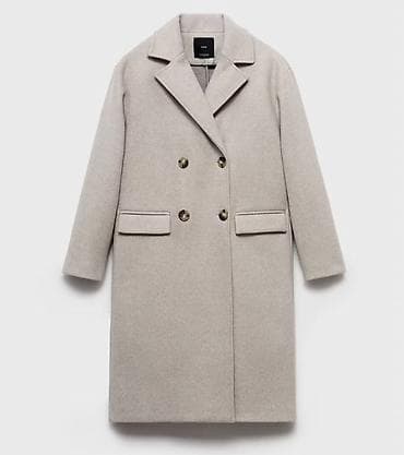 пиджак mango: Двубортное женское пальто Манго классического кроя. Пальто в отличном — 1