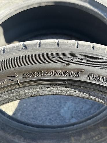 rays volk: Шины 225 / 45 / R 18, Лето, Б/у, Пара, Bridgestone — 2
