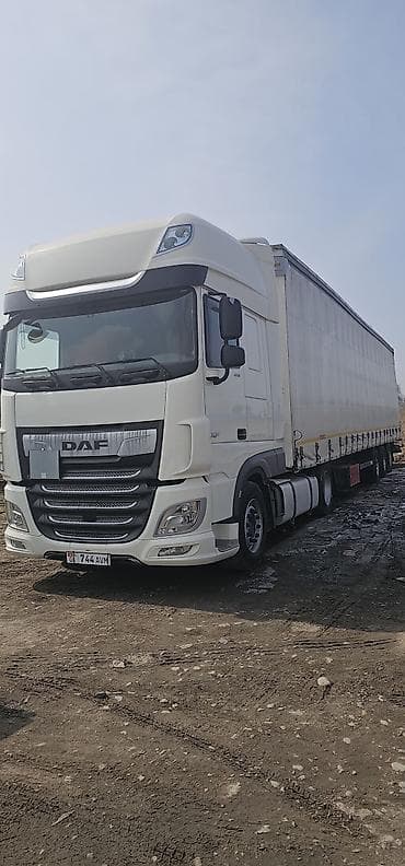 тандем притсеп: Тягач, DAF, 2019 г., Тентованный — 2