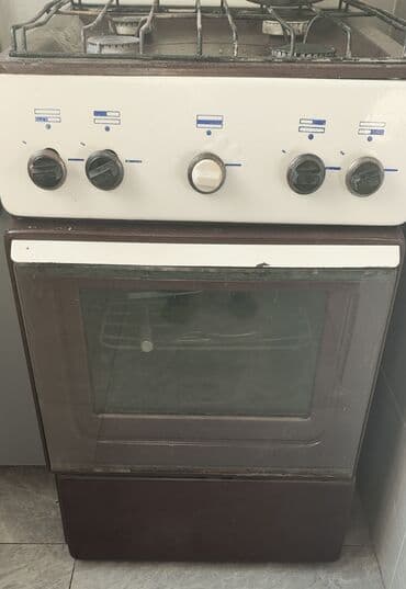 плита электрическая 4 х конфорочная с жарочным шкафом: Газовая, Механическое, Напольная, Б/у, Полная оплата — 1