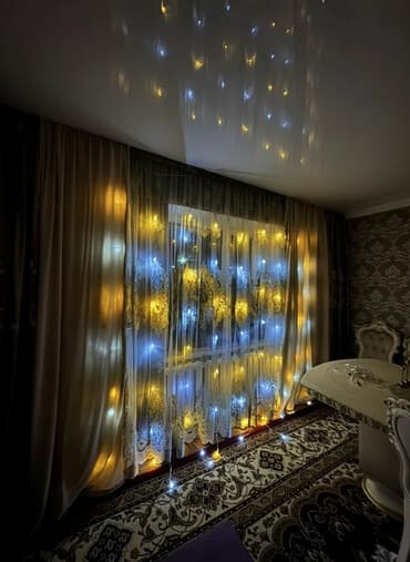 электро камины: Гирлянда «Занавес» для окна/стены. - Тип: световая штора — 1