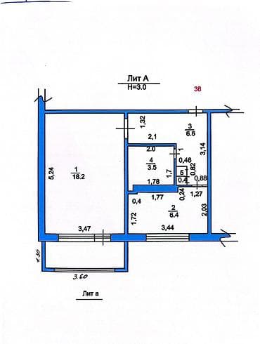 Продажа квартир: 1 комната, 39 м², 105 серия, 3 этаж, Косметический ремонт — 5