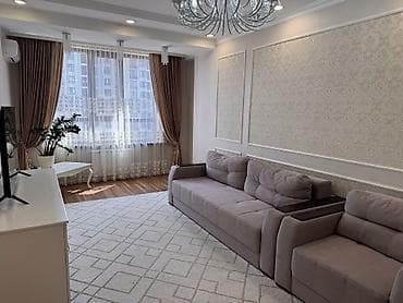 osh flat: 3 комнаты, Центральная мечеть Риэлтор, Без животных, С мебелью полностью — 2