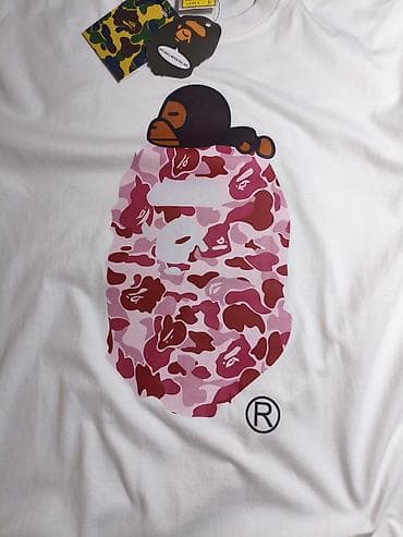 кийим утук: Футболка A Bathing Ape (BAPE) с принтом APE HEAD - Белая футболка с — 2