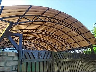 4 метра: Навес, Арочный, Металл, Поликарбонат, Установка — 3