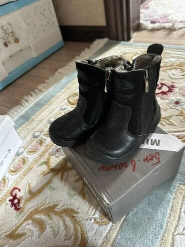 сапоги зимние женские натуральная кожа натуральный мех распродажа: Детские зимние ботинки - Цвет: черный - Материал верха: кожа/эко‑кожа — 1