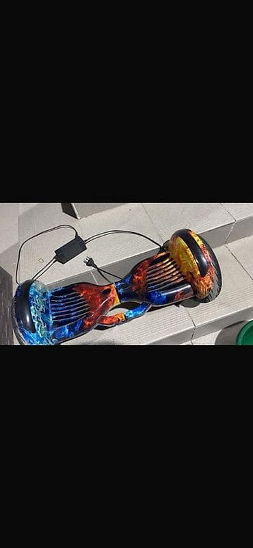 гираскутор: Гироскутер с ярким огненно‑ледяным принтом. - Диаметр колёс: 6.5" — 1