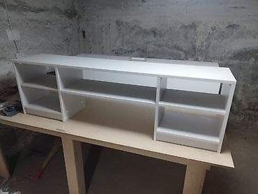 coffee table: Тумба и подставка для телевизора, Новый, Напольная, ЛДСП, В рассрочку, цвет - Серый — 1