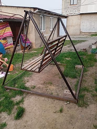 желе: Садовые качели Металл, Со спинкой, Без крыши — 4