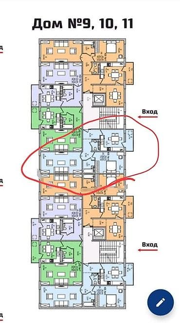 2 комнаты, 70 м², ул. Алматинка / Чуй Элитка, 8 этаж, ПСО (под самоотделку) — 4