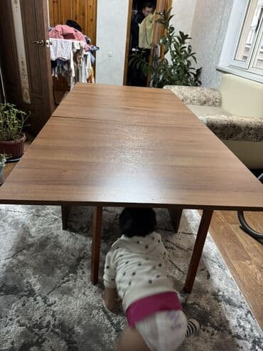 стол стуььями для кухни: Стол трансформер Для кухни, Раскладной стол, цвет - Коричневый — 1