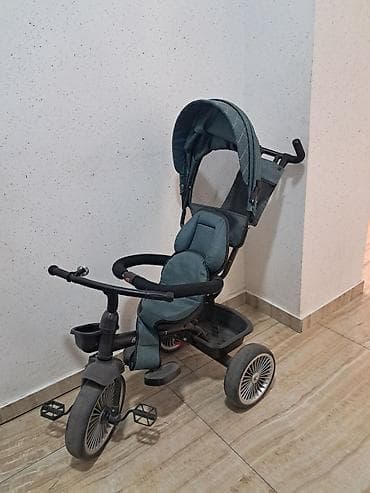 колокольчики: Детский трехколесный велосипед с родительской ручкой и капюшоном — 4